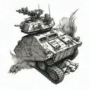 Bradley fighting vehicle driving tattoo design idea