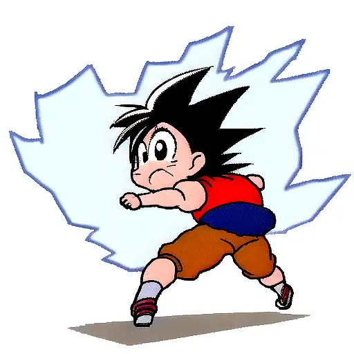 kid goku growning into ultra instinct running up shenro 's back tattoo design idea