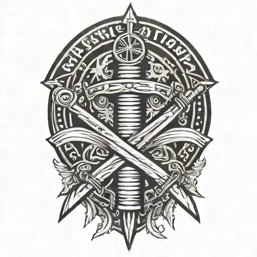 Crossed Cannons  tattoo design idea