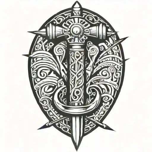 Cannon and Dagger tattoo design idea