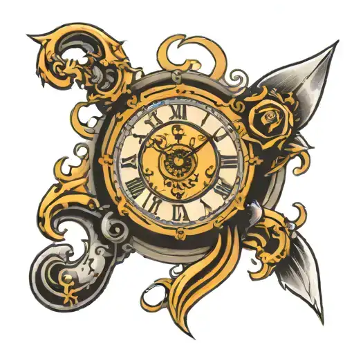 Clock tattoo design idea