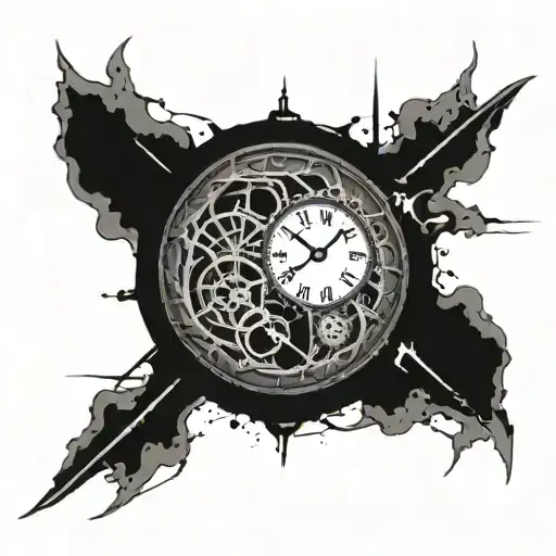 Clock tattoo design idea