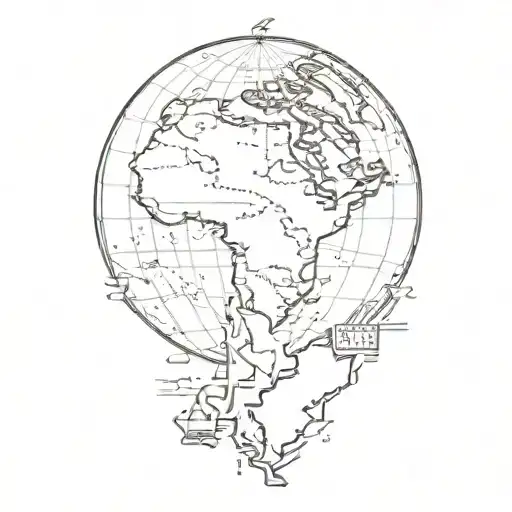 Map with Chile, America, and Iraq tattoo design idea