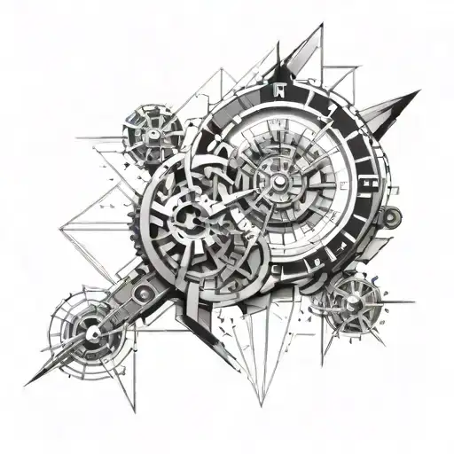 futuristic clock tattoo design idea