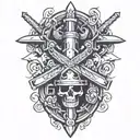 Crossed Cannons  tattoo design idea