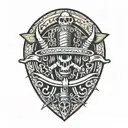 Crossed Cannons  tattoo design idea