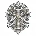 Crossed Cannons  tattoo design idea