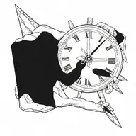 clock hands shaped like knives  tattoo design idea