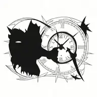 clock hands shaped like knives  tattoo design idea
