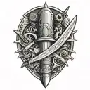 Cannon and Dagger tattoo design idea