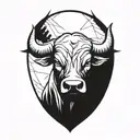 bull head tattoo design idea