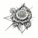 futuristic clock tattoo design idea