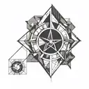 futuristic clock tattoo design idea