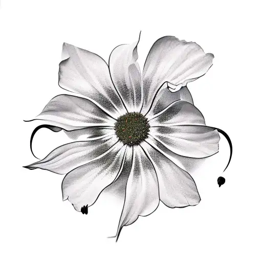 morning glory and cosmos flowers  tattoo design idea