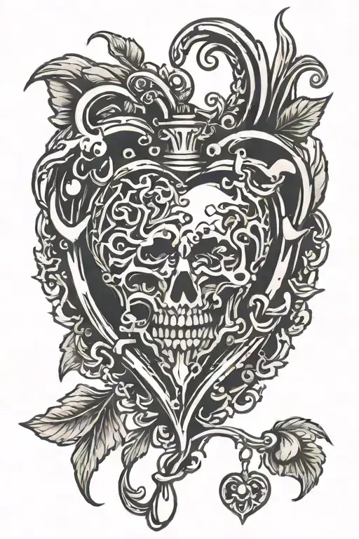 chrome heart without cross grunge y2k tattoo design idea