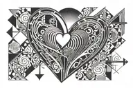 grunge y2k chrome heart without cross linear patterns tattoo design idea