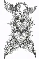 chrome heart without cross grunge y2 tattoo design idea