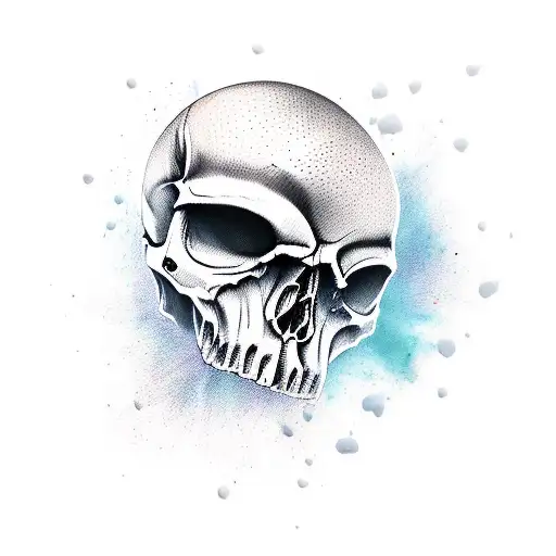 crow with skull as head tattoo design idea