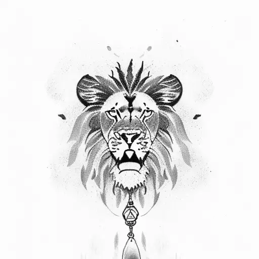 rasta flag falling from lions mouth like a water tattoo design idea