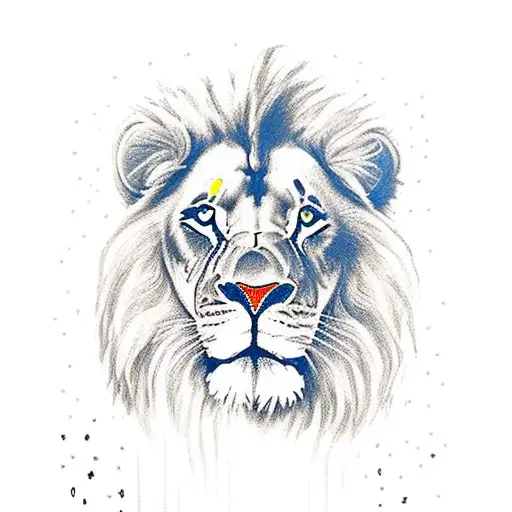 rasta flag falling from lions mouth like a water tattoo design idea