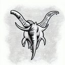 Triceratops prorsus with a trident tattoo design idea