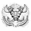 Triceratops prorsus with a trident tattoo design idea