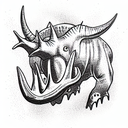 Triceratops prorsus with a trident tattoo design idea