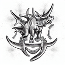 Triceratops prorsus with a trident tattoo design idea