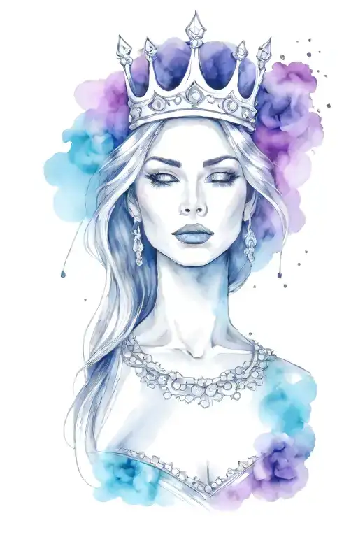 matching king and queen  with crowns  tattoo design idea