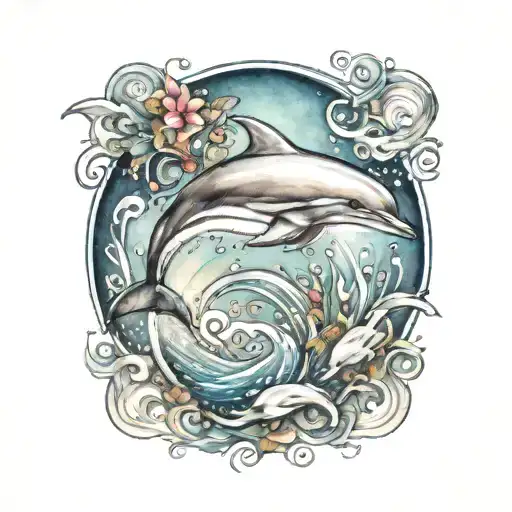 dolphin tattoo design idea