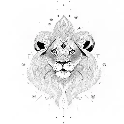 Lion and Lamb tattoo design idea