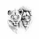 Lion and Lamb tattoo design idea