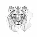 Lion and Lamb tattoo design idea