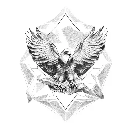 Eagle perched on a stock market graph tattoo design idea