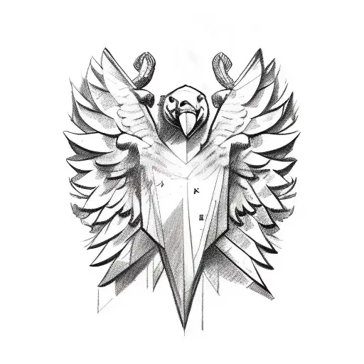 Sketch style tattoo of an eagle holding a stock market bull and bear in its talons tattoo design idea