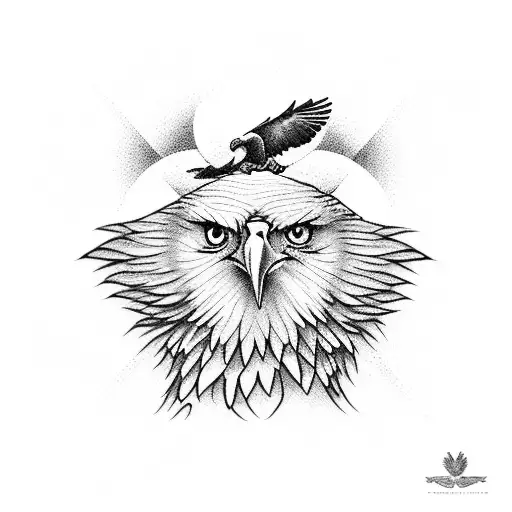 Eagle perched on a stock market graph tattoo design idea