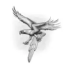 Financial chart graph morphing into a soaring eagle tattoo design idea