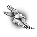 Financial chart graph morphing into a soaring eagle tattoo design idea