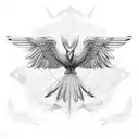 Financial chart graph morphing into a soaring eagle tattoo design idea