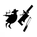 three cowboy ducks having a gun duel tattoo design idea