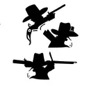 three cowboy ducks having a gun duel tattoo design idea