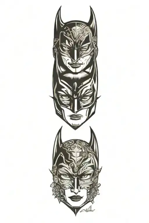 Batman and Catwoman tattoo design idea