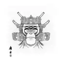 monkey samurai life path number 8 tattoo design idea
