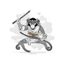 monkey samurai life path number 8 tattoo design idea