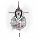 monkey samurai life path number 8 tattoo design idea