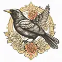 blackbird flying tattoo design idea