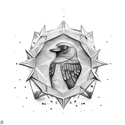 spear, gold coin, crow, time, , bridge tattoo design idea