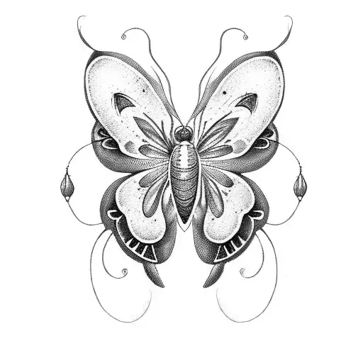 tribally butterfly tattoo design idea