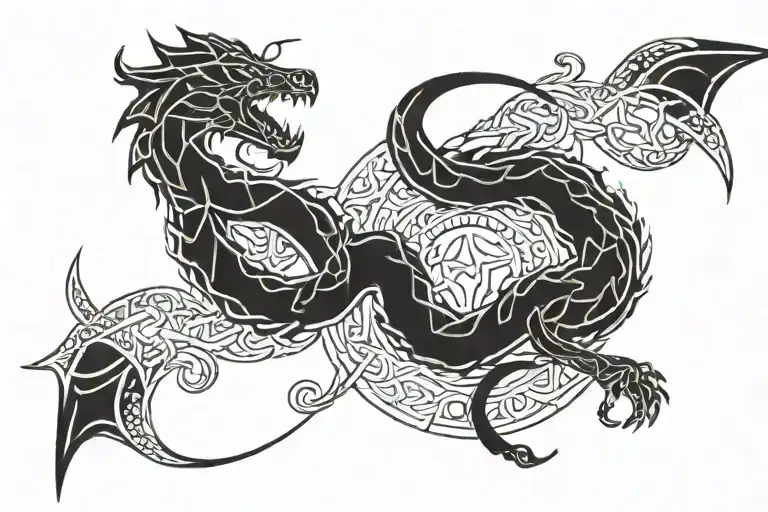 ouroboros celtic dragon band tattoo tattoo design idea