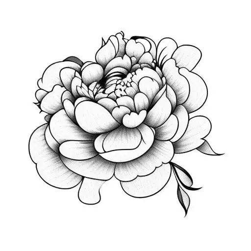 peony tattoo design idea
